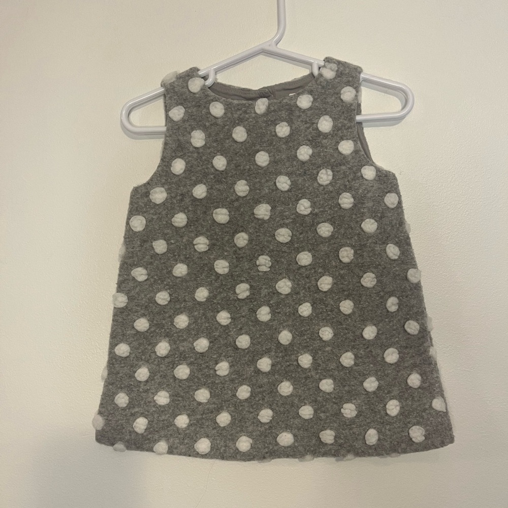 Baby GAP Gray and White Polka Dot Dress